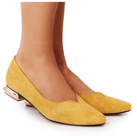 Mocasines Amarillos Sobre Tacones Dorados Vinceza 21-10601