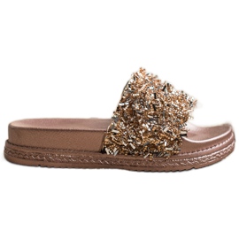 Seastar Zapatillas de cristal de moda dorado
