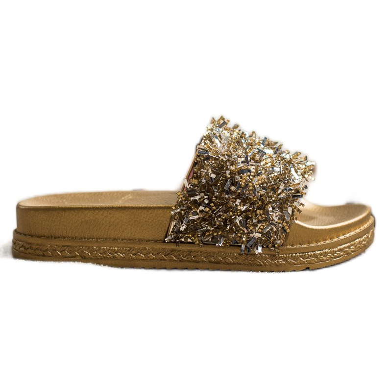 Seastar Zapatillas de cristal de moda dorado