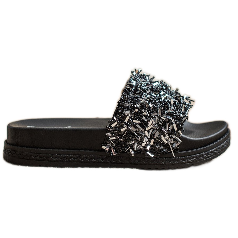 Seastar Zapatillas de cristal de moda negro Seastar Zapatillas de cristal de moda negro