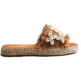 Seastar Chanclas trenzadas con conchas marrón