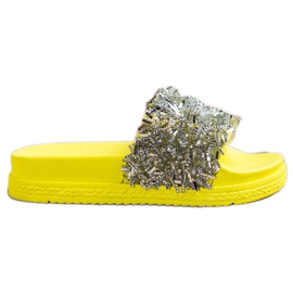 Seastar zapatillas de cristal de moda plata amarillo Seastar zapatillas de cristal de moda plata amarillo