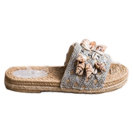 Seastar Zapatillas en la plataforma con conchas beige gris