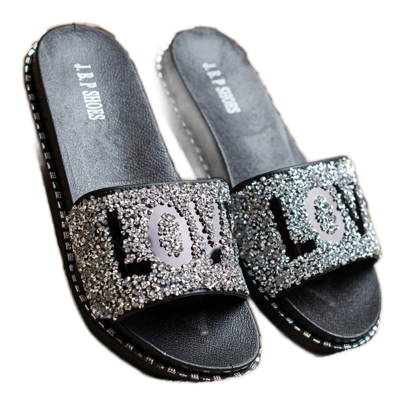 SHELOVET zapatillas Love con plataforma negro