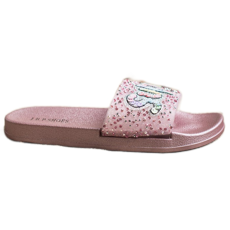 SHELOVET Pantuflas superlentejuelas incoloro rosado