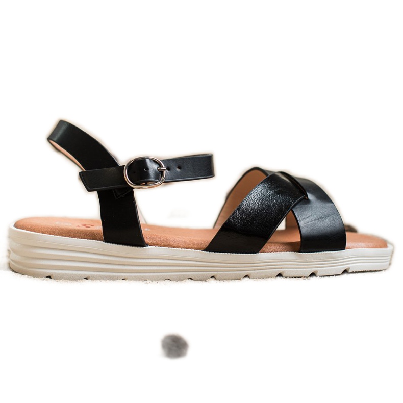 Seastar Sandalias clásicas de cuero ecológico negro