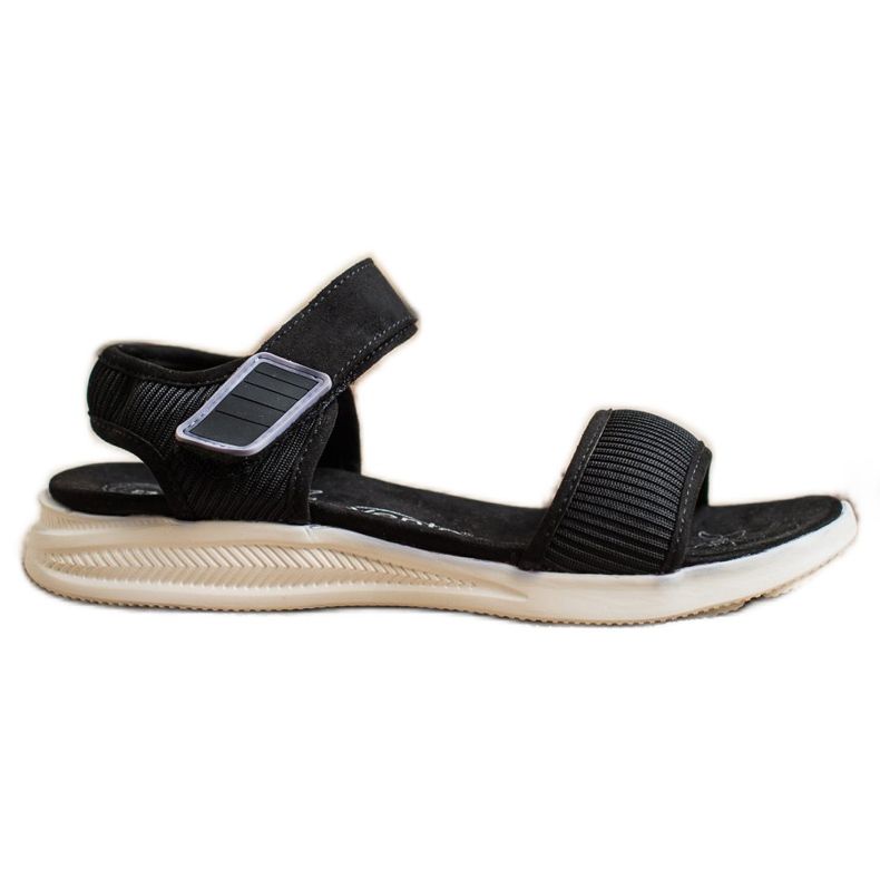 Evento Sandalias cómodas con velcro negro Evento Sandalias cómodas con velcro negro