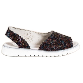 SHELOVET Sandalias de piel cómodas negro multicolor SHELOVET Sandalias de piel cómodas negro multicolor