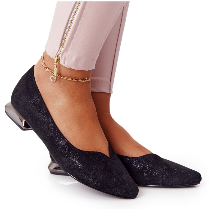 Bailarinas En Plata Tacón Vinceza 21-10601 Negro multicolor