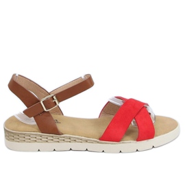 Sandalias rojas de mujer 1031-15 Rojo marrón