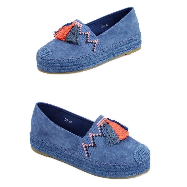 Azul 1735 Alpargatas flecos azules