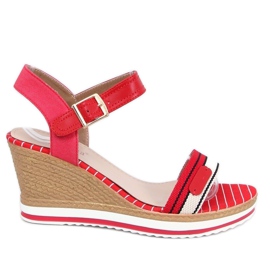 Sandalias de cuña rojas A89832 Rojo
