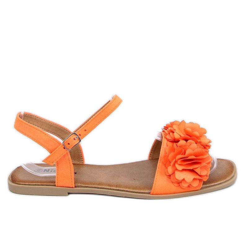 Sandalias de mujer con flores naranja PA-370 Orange