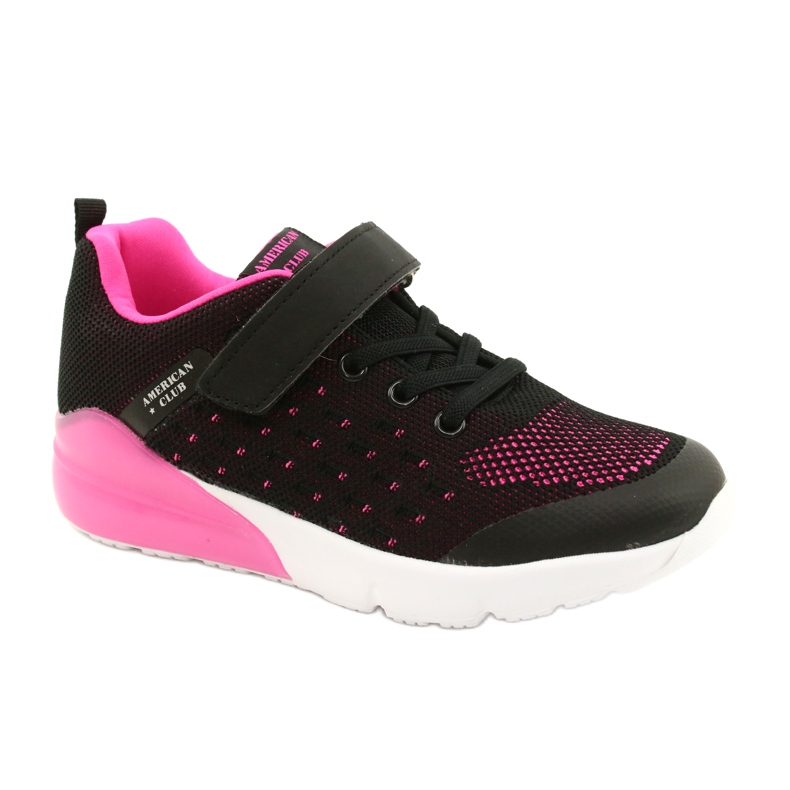 American Club Zapatos Deportivos Niña Con Velcro RL11 Negro / Rosa