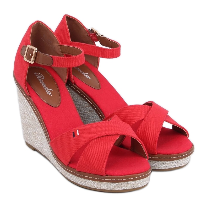 Sandalias cuña rojas BL-70 Red rojo Sandalias cuña rojas BL-70 Red rojo
