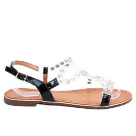 Sandalias negras con correa de silicona 1BP-0050 Negra negro