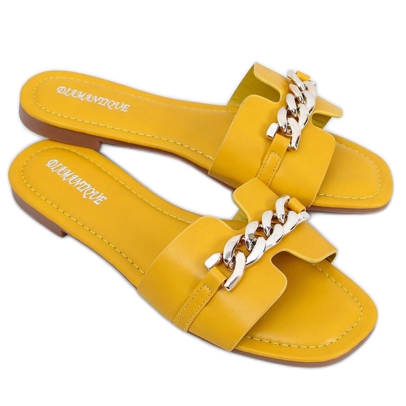 Amarillo HY23-01 Zapatillas amarillas con cadena Amarillo HY23-01 Zapatillas amarillas con cadena