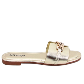 Golden HY23-01 Pantuflas doradas con cadena dorado