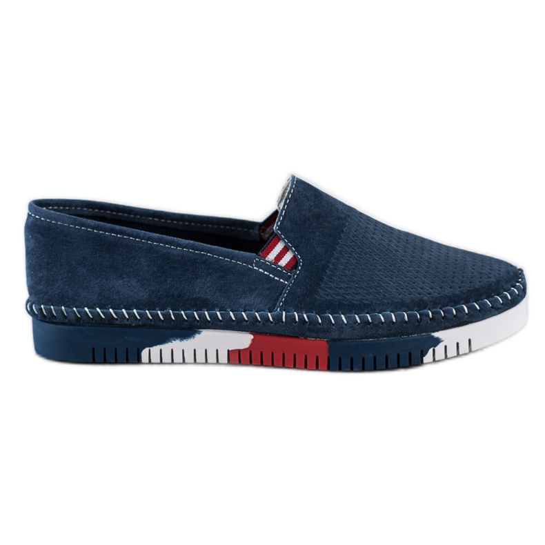 ARTIKER Slipons de cuero en la plataforma azul marino azul