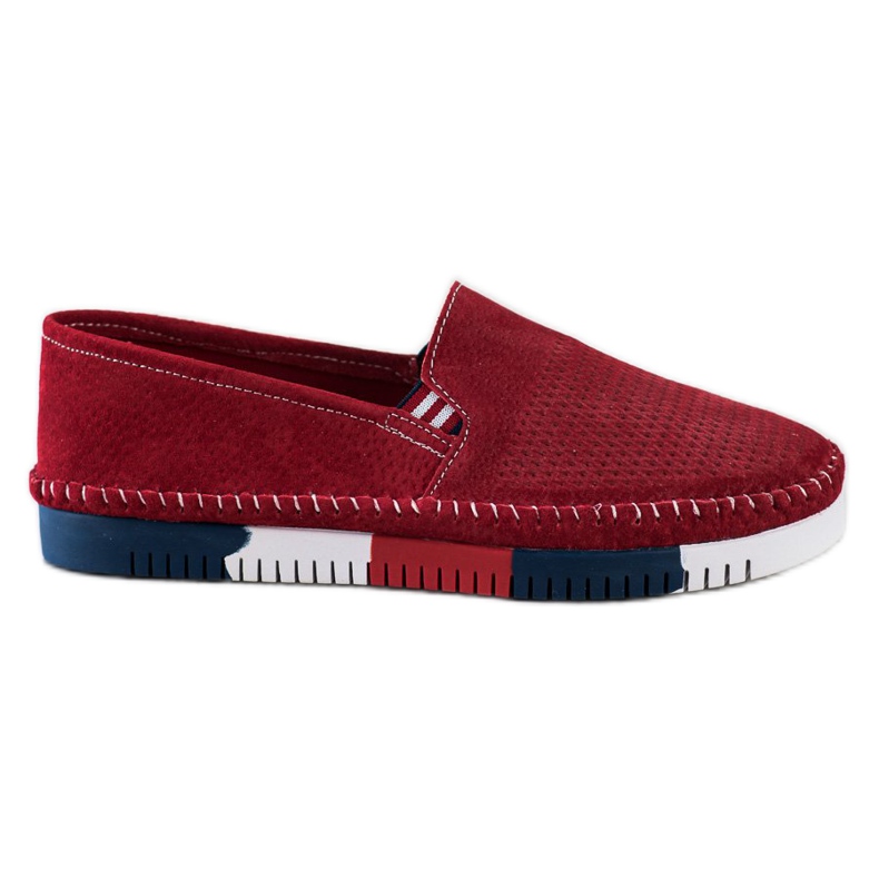 ARTIKER Slipons de cuero en la plataforma rojo