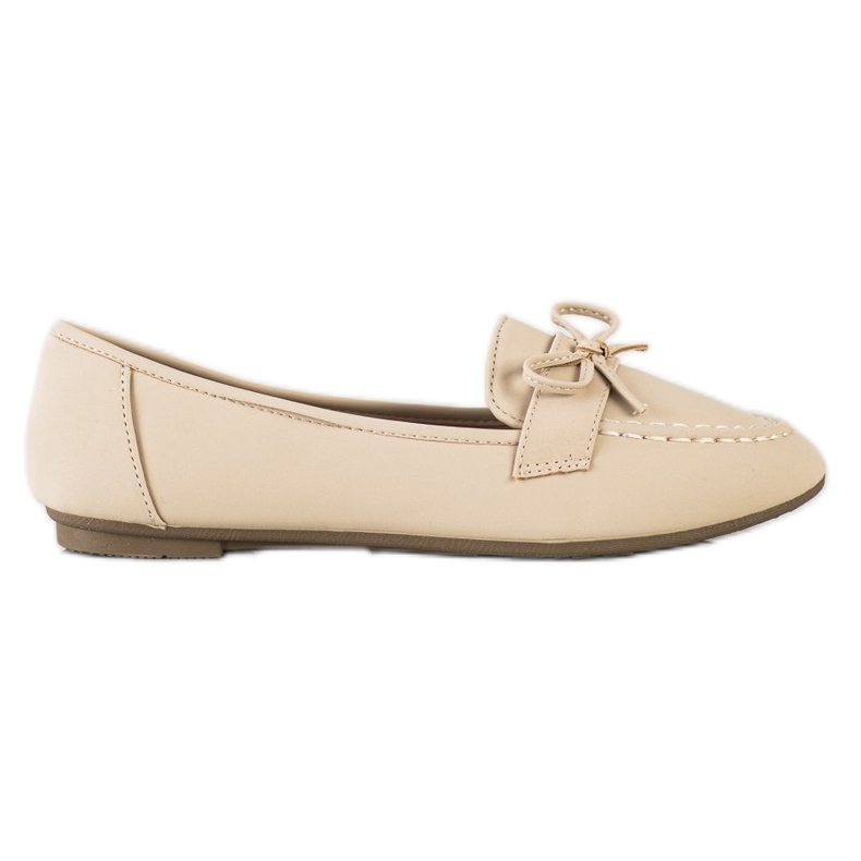 Diamantique Mocasines de piel ecológica beige