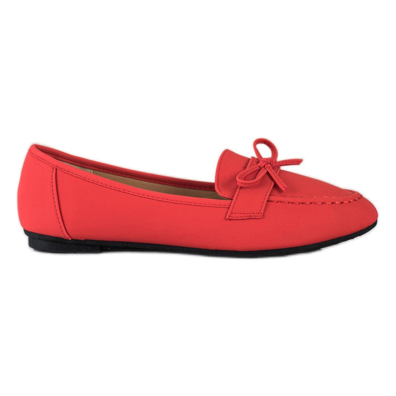 Diamantique Mocasines de piel ecológica rojo