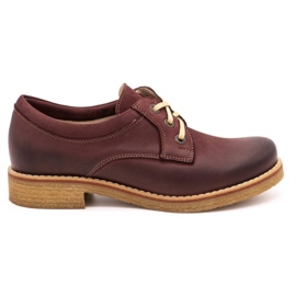 ButBal Zapatos mujer piel 656B burdeos rojo