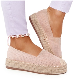 Alpargatas En La Plataforma De Paja Beige Highway