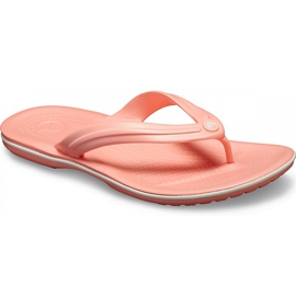 Pantuflas de mujer Crocs Crocband Flip rosa claro y blanco 11033 6KP