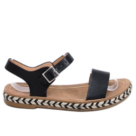 TH005 Sandalias alpargatas negras negro