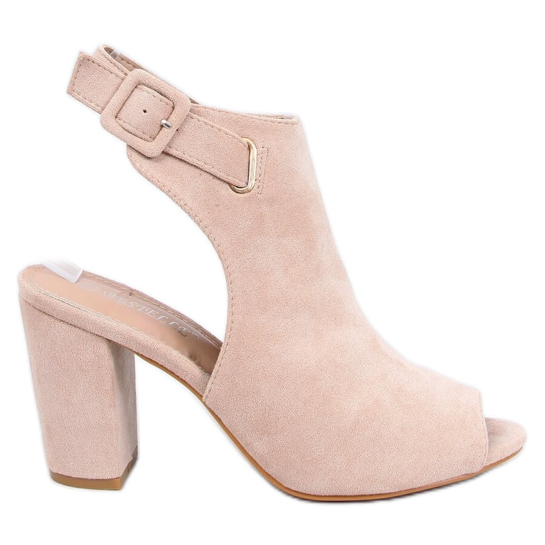 Sandalias de tacón beige 100-1001 SA-2 Nude