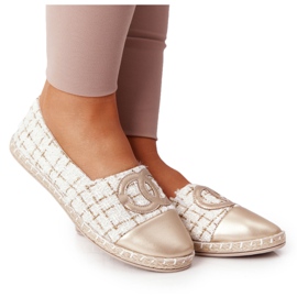 EVE Alpargatas Doradas Elegantes Para Mujer Be My Love beige