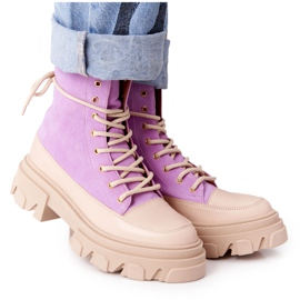 Botines de ante Workery Lewski Shoes 3007-0 Violet beige púrpura
