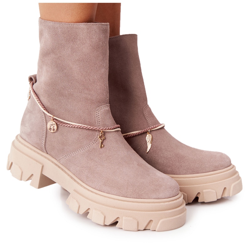 Botas de ante Workery Lewski Shoes 3006-0 Beige