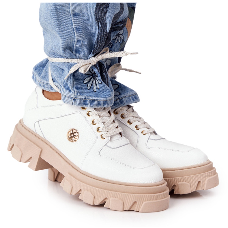 Lewski Shoes Zapatos Oxford de cuero Lewski 3011-0 Blanco