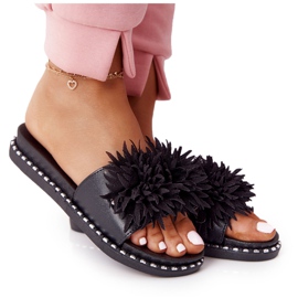 Vinceza 20-30101 Pantuflas de goma negra con chorros negro