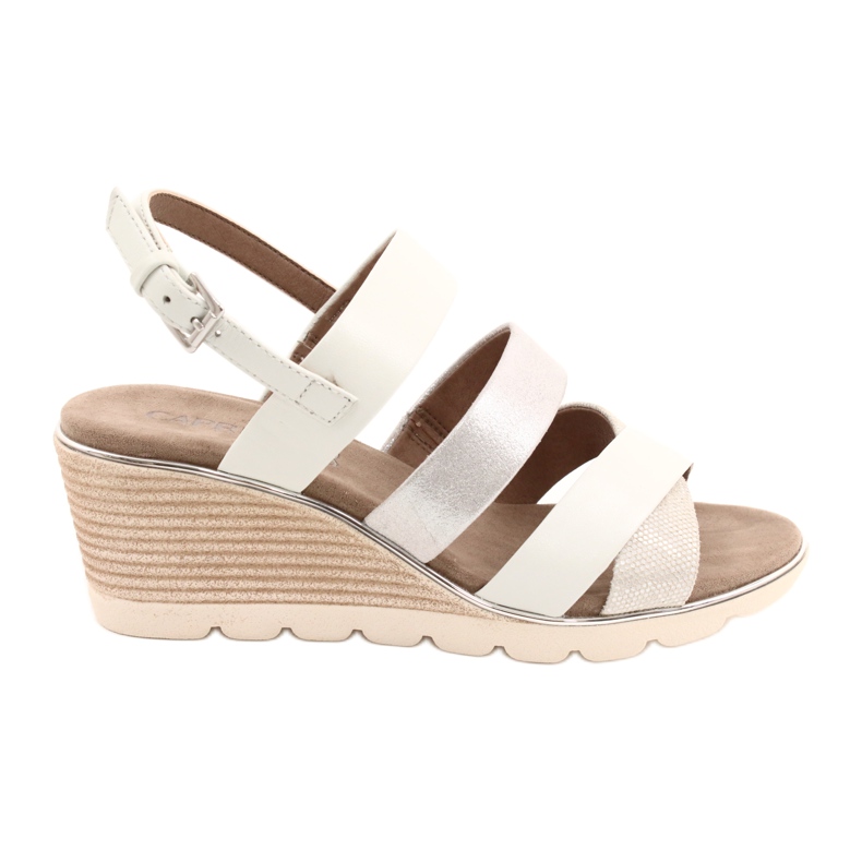 Sandalias de cuero para mujeres Caprice de plata 9-28708-26
