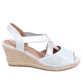 Sandalias plateadas alpargatas con cuñas plateadas 9R38 plateadas plata