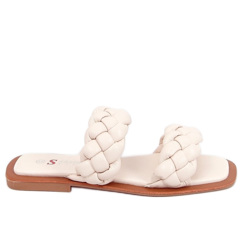 Pantuflas con rayas trenzadas JH200 Beige