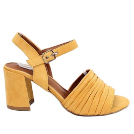 Sandalias de tacón miel 1L-19267 Amarillo