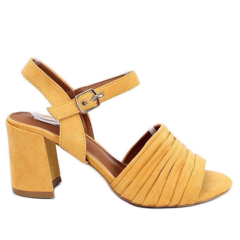 Sandalias de tacón miel 1L-19267 Amarillo Sandalias de tacón miel 1L-19267 Amarillo