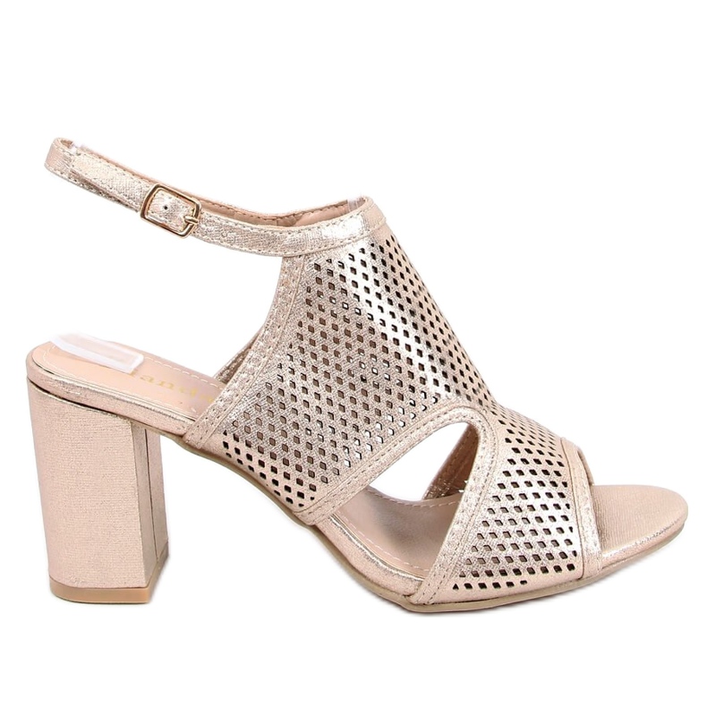 Sandalias de tacón dorado F1877 Gold Sandalias de tacón dorado F1877 Gold