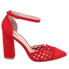 Zapatos de salón tacones altos rojo expuesto 1JB-19228 Rojo