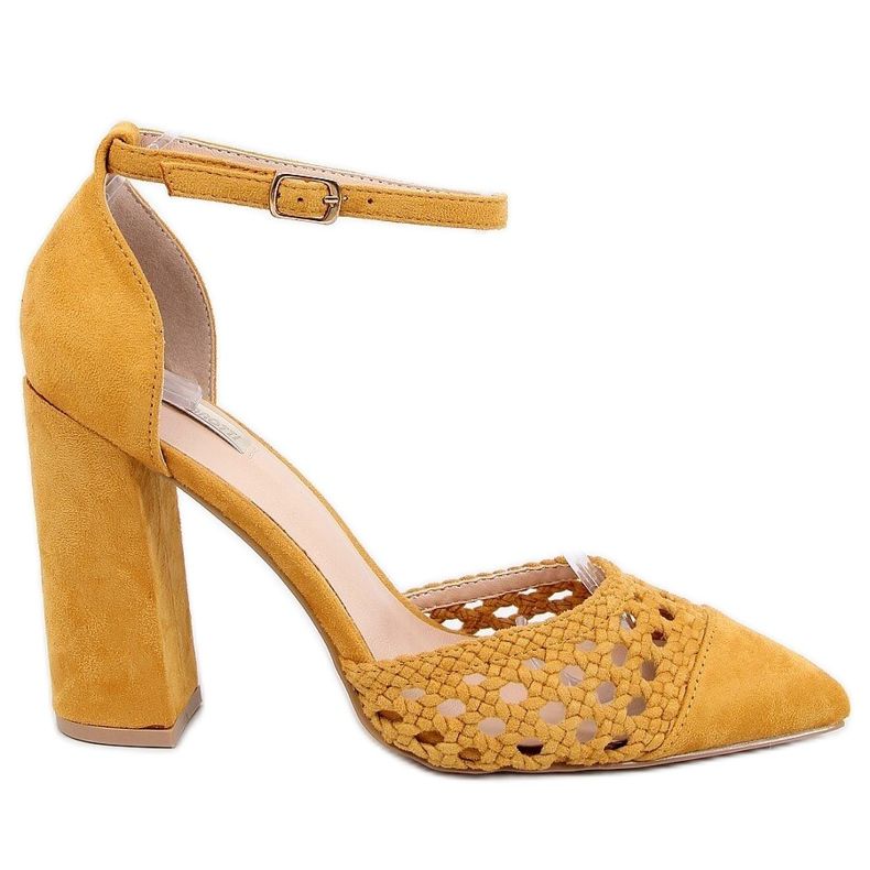 Zapatos de salón tacones expuestos miel 1JB-19228 Amarillo Zapatos de salón tacones expuestos miel 1JB-19228 Amarillo