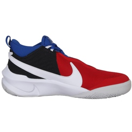 Nike Team Hustle D 10 Big Basketball Shoe Jr CW6735 005 zapatilla de baloncesto rojo, blanco, rojo, azul marino rojo