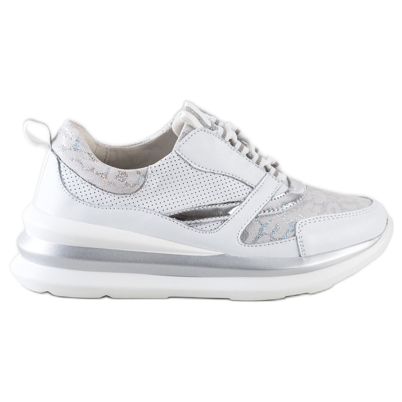 ARTIKER Zapatillas de piel en blanco y gris