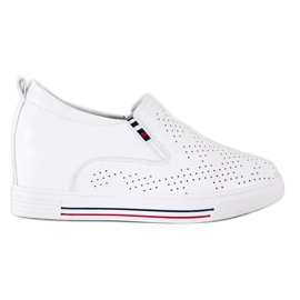 Filippo Zapatos de cuña de cuero blanco Filippo Zapatos de cuña de cuero blanco