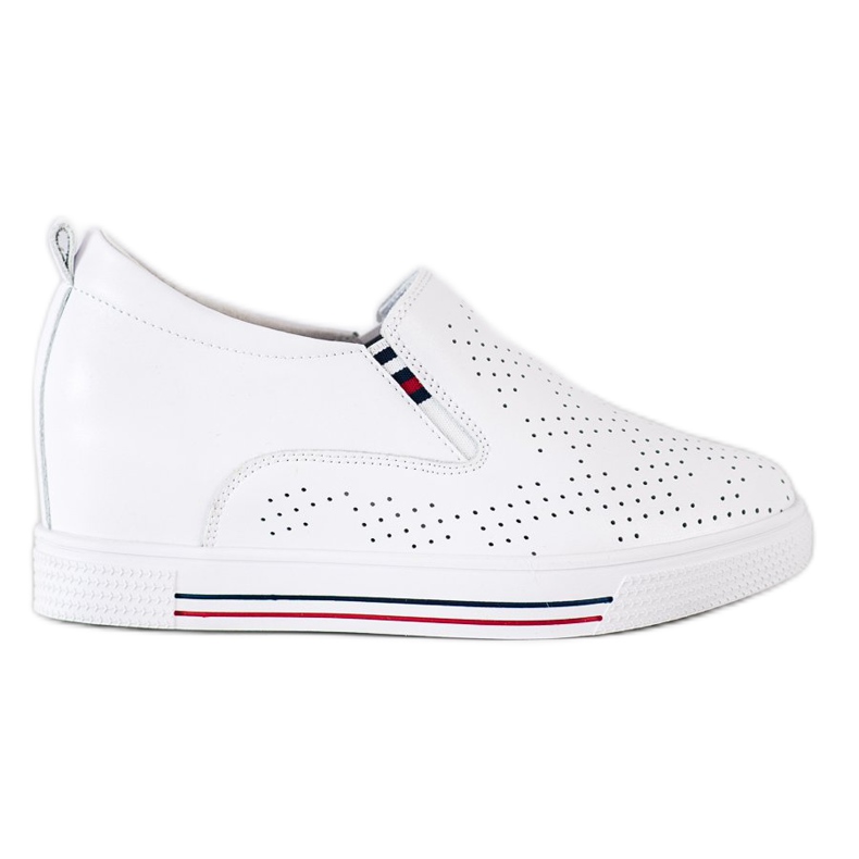 Filippo Zapatos de cuña de cuero blanco