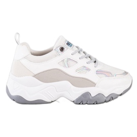 SHELOVET Zapatillas de deporte con cordones de moda blanco gris