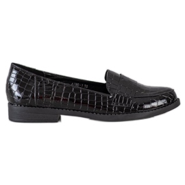 SHELOVET Mocasines lacados en negro